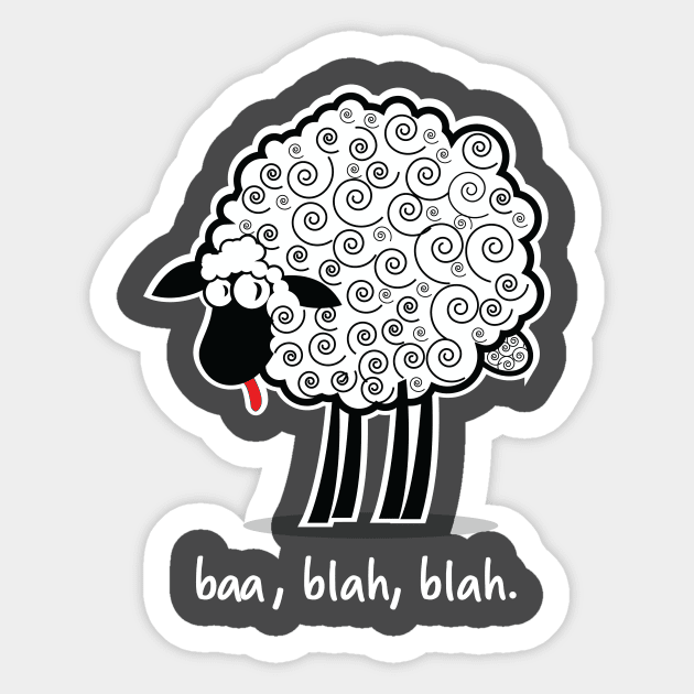 Baa, Blah, Blah Sheep Sticker by chrayk57